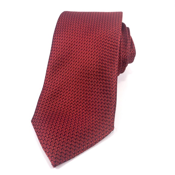 Daniel Cremieux Other - Cremieux Mens Tie Red & Black Foulard Geometric Design 100% Silk Italy